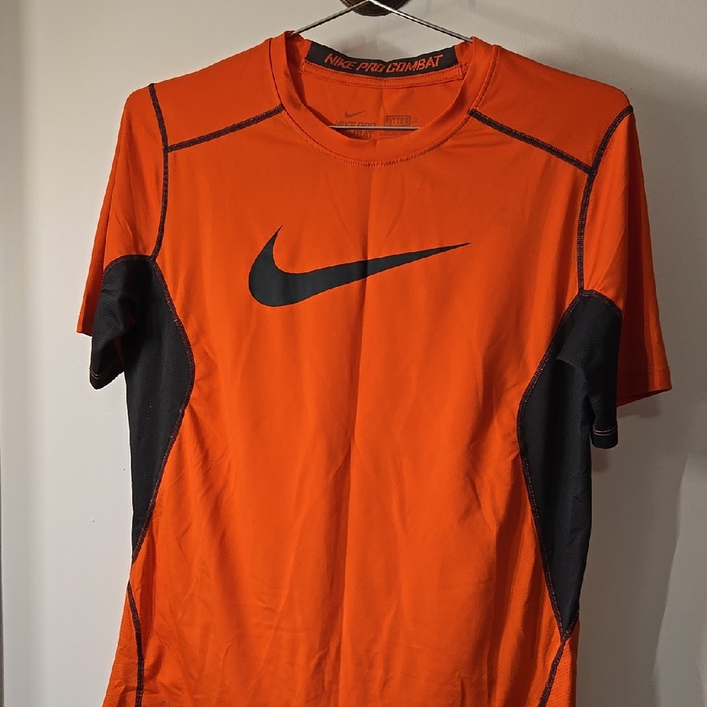 Nike Pro Combat Orange and Black T-Shirt